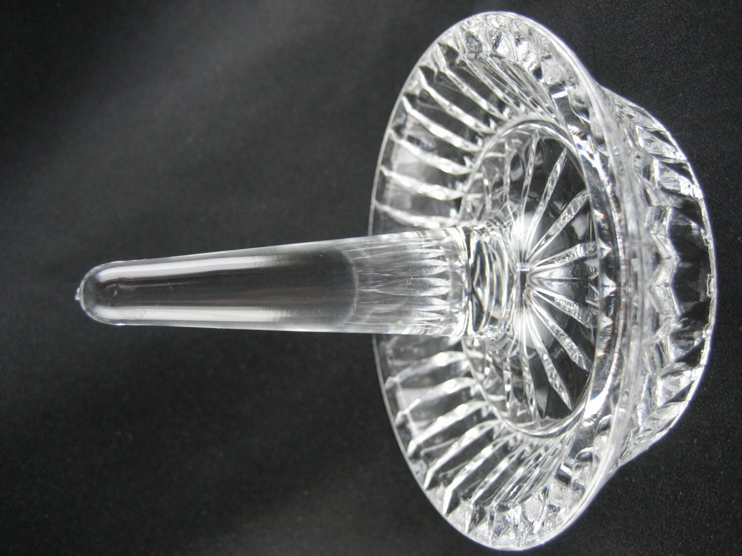 Vintage Crystal Pressed Glass Ring Dish Round Jewelry Holder