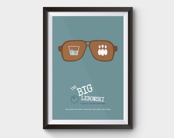 THE BIG LEBOWSKI - A3 (12x16") movie, film poster, minimalist movie poster, coen brothers, the dude abides, big lebowski art, bowling