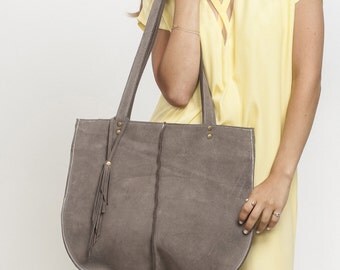 Tote bag, Soft leather bag, Office Bag, Grey Shoulder Bag, Casual Bag, New Collection!