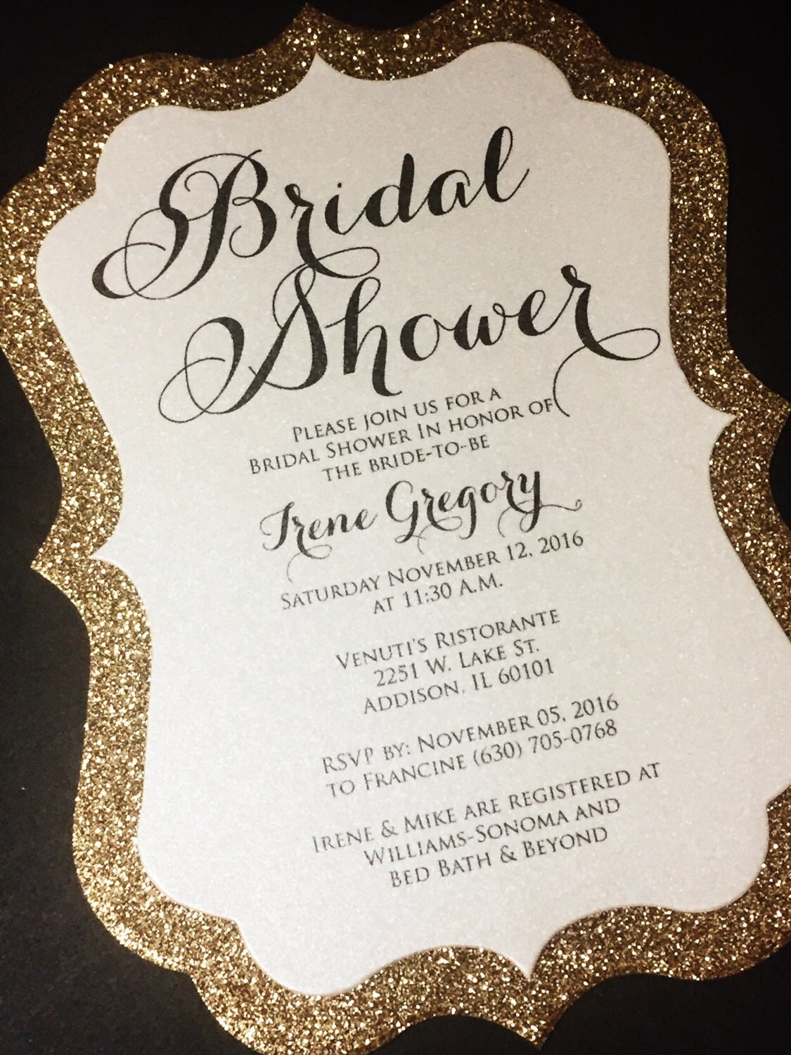 Glitter Bridal Shower Invitations 1