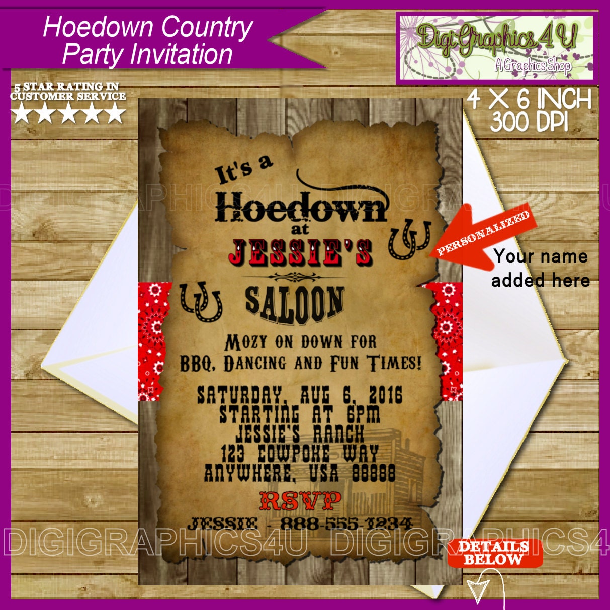 Country Hoedown Invitations 5