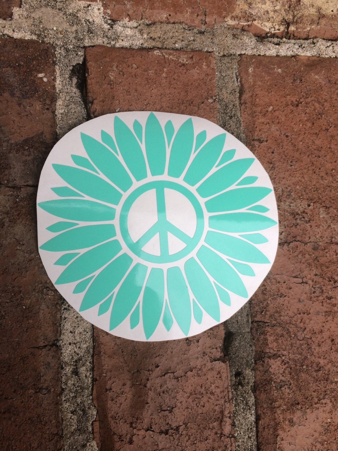Peace Sign Flower Decal Yeti Decal Car Decal Mac book