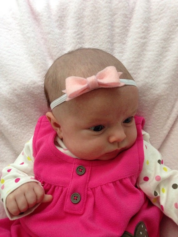 Felt baby bows dainty baby bows 2 baby bow by AmberLaurenBowtique