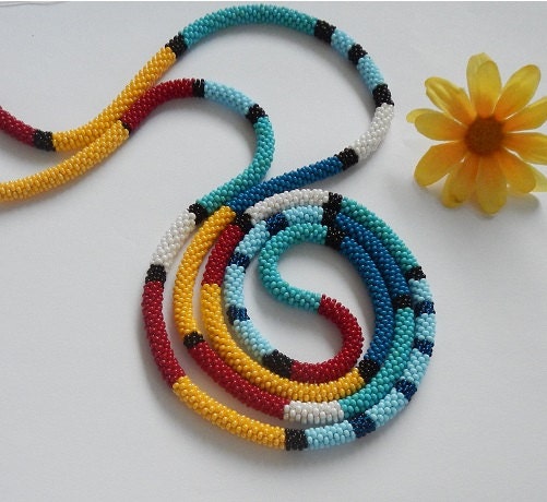 Beaded rope beaded crochet rope Сrochet by Inspirationzweig