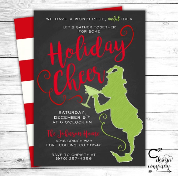 Grinch Cocktail Party Invitation