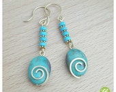 Items Similar To Genuine Turquoise Brass Earrings Turquoise Wire