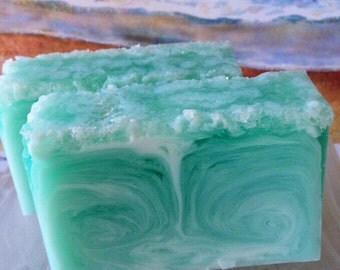 Ocean Rain Sea Salt Soap - Ocean Rain Soap - Sea Salt Soap - Ocean Soap - Handmade Soap - Glycerin Soap - Blue Rain Soap - Blue Ocean Soap