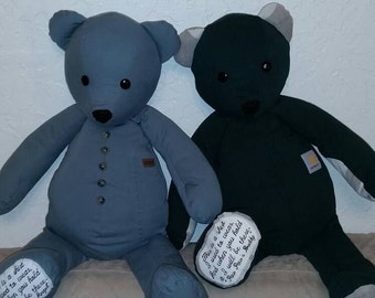 Memory Bears with embroidered memory patch. Made with love. Custom orders.