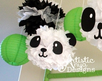 Panda Faces Kit – Set of 3 Panda Faces- Black and White - Photo Booth Panda Party Decor - Baby Panda Nursery