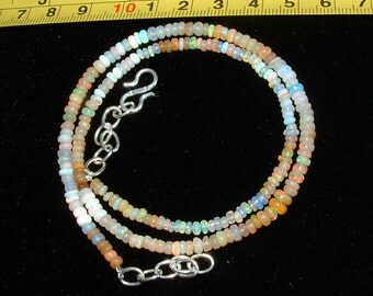 Ethiopian Welo Opal Necklace! Multi Opals! Artistic, Colorful~Adjustable Length. 100% Earthmined.