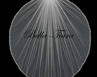 crystal beaded edge wedding veil, crystal wedding veil, crystal edge wedding veil, beaded veil, pearl crystal veil