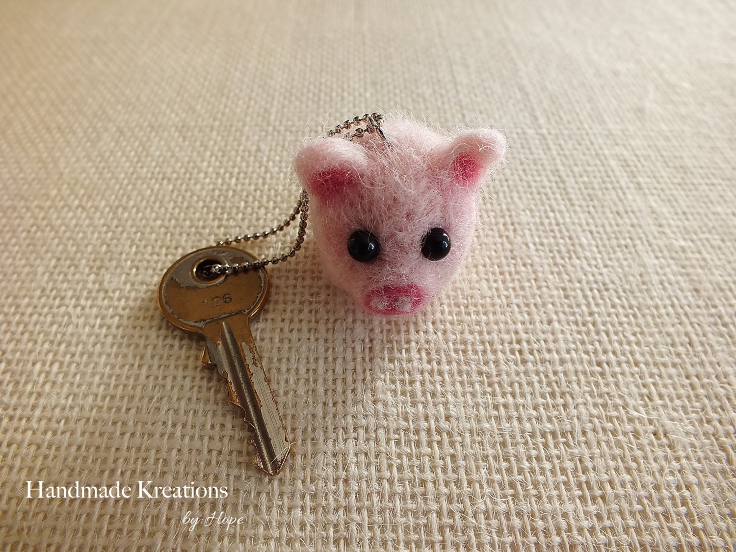 Pig Wool Felt Keychain Handmade Keychain Piggy Zipper