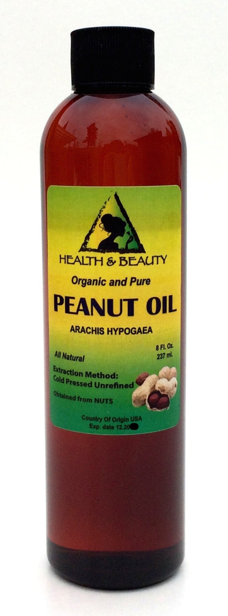 8 oz PEANUT OIL UNREFINED Organic Carrier Cold by HBOilsCenter