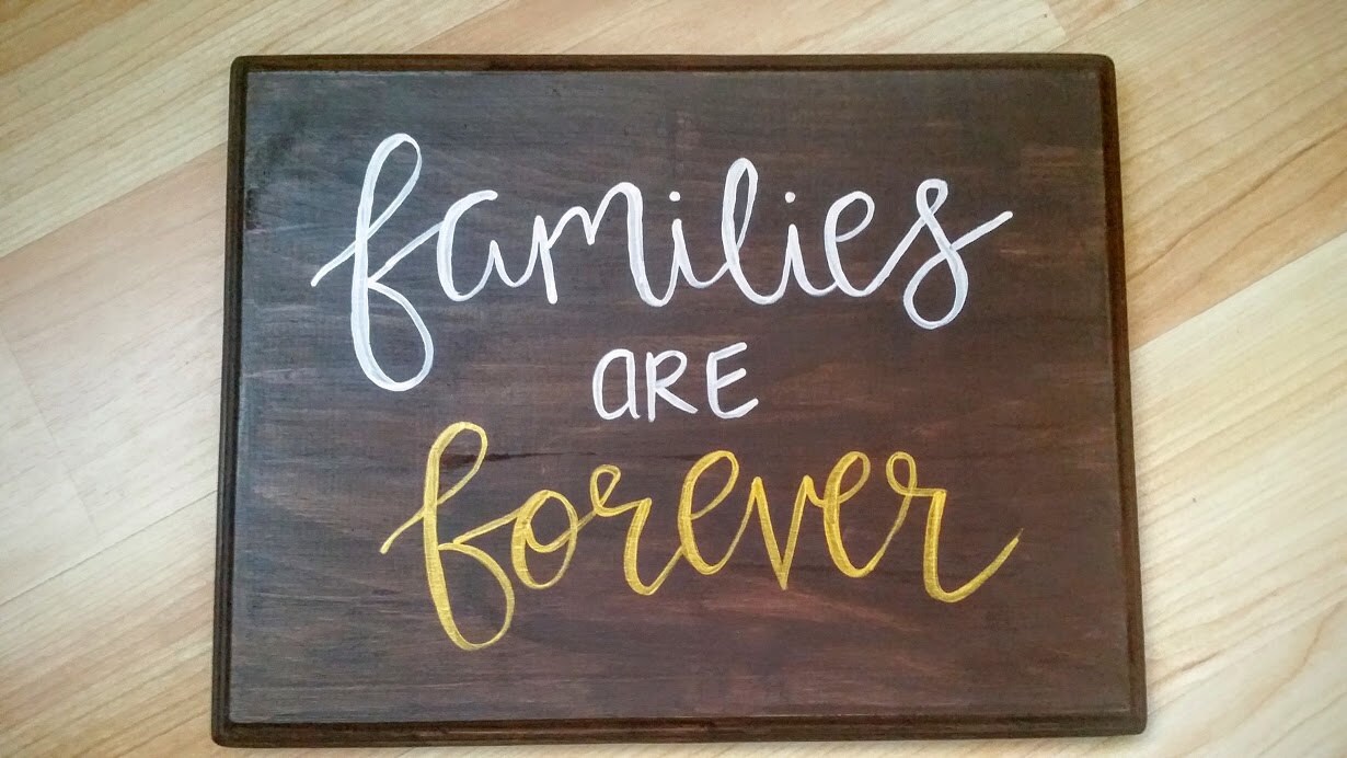 Families Are Forever Wood Sign Hand by purplepetuniadesigns