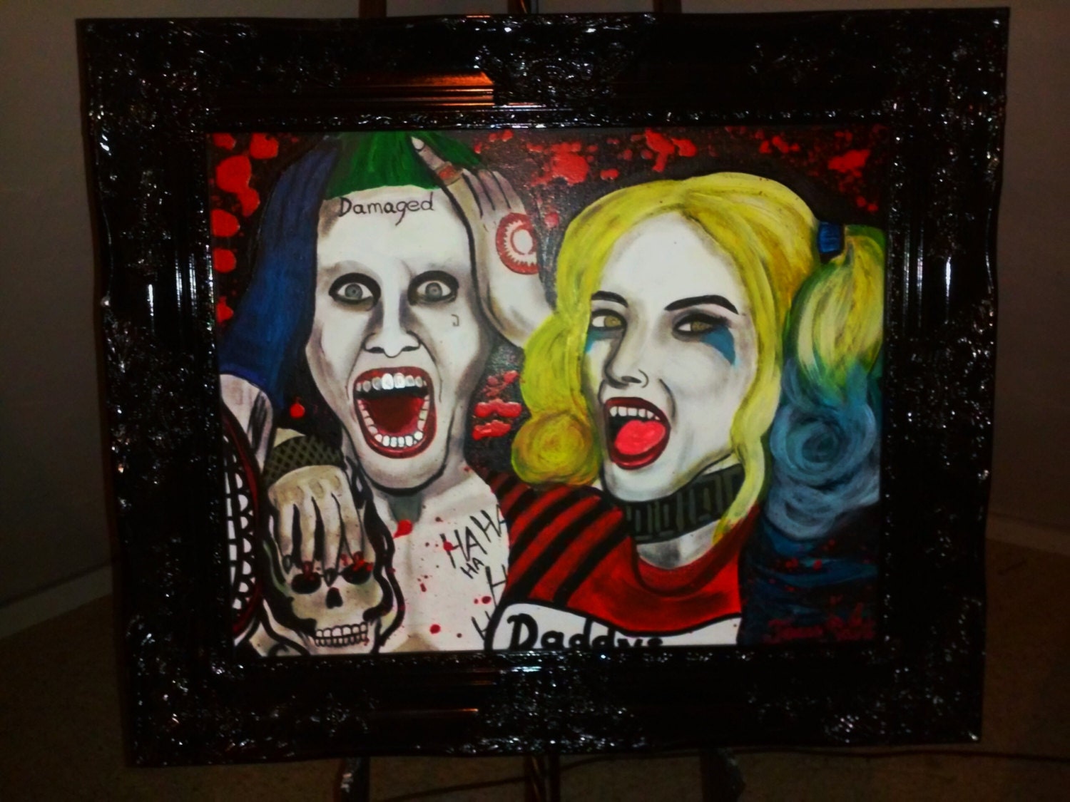 Art/Painting 16x20 Joker & Harley Quinn from Suicide Squad.