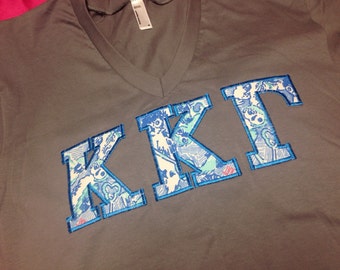Kappa Kappa Gamma Lilly V-Neck T-Shirt in Size XS to XL
