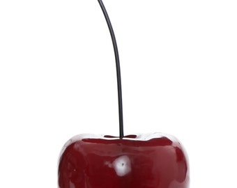 Interior Illusions Cherry Decoration. Removable Stem. Sculpture for tabletop, desktop or center piece - 9" Long