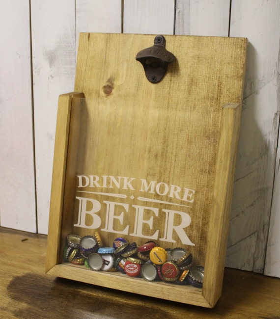 Drink more BEER/Bottle Cap Holder/Top by GingerbreadEngraved