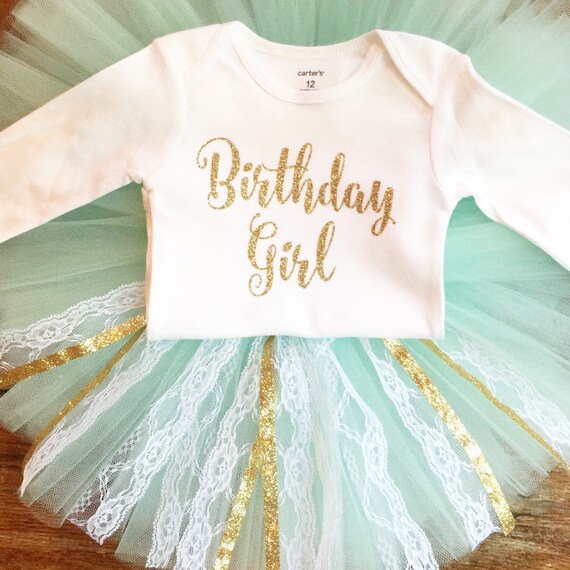 Gold One Bodysuit Girls First Birthday Outfit Cake Smash Outfit