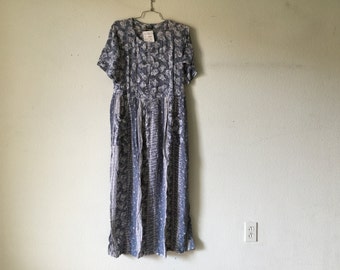 Vintage 80s Floral Dress, Long Maxi Dress