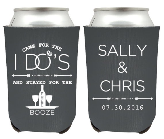 Custom Wedding Favors Can Coolers Came for the I Do's