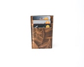 Slim Mens Card Holder Wallet - Genuine Leather - Brown Two Tone