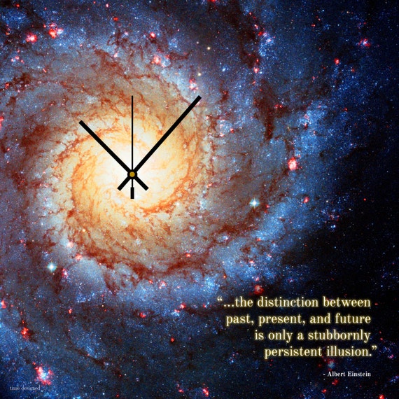 Time is an Illusion Einstein Quote Wall Clock 12x12 inches