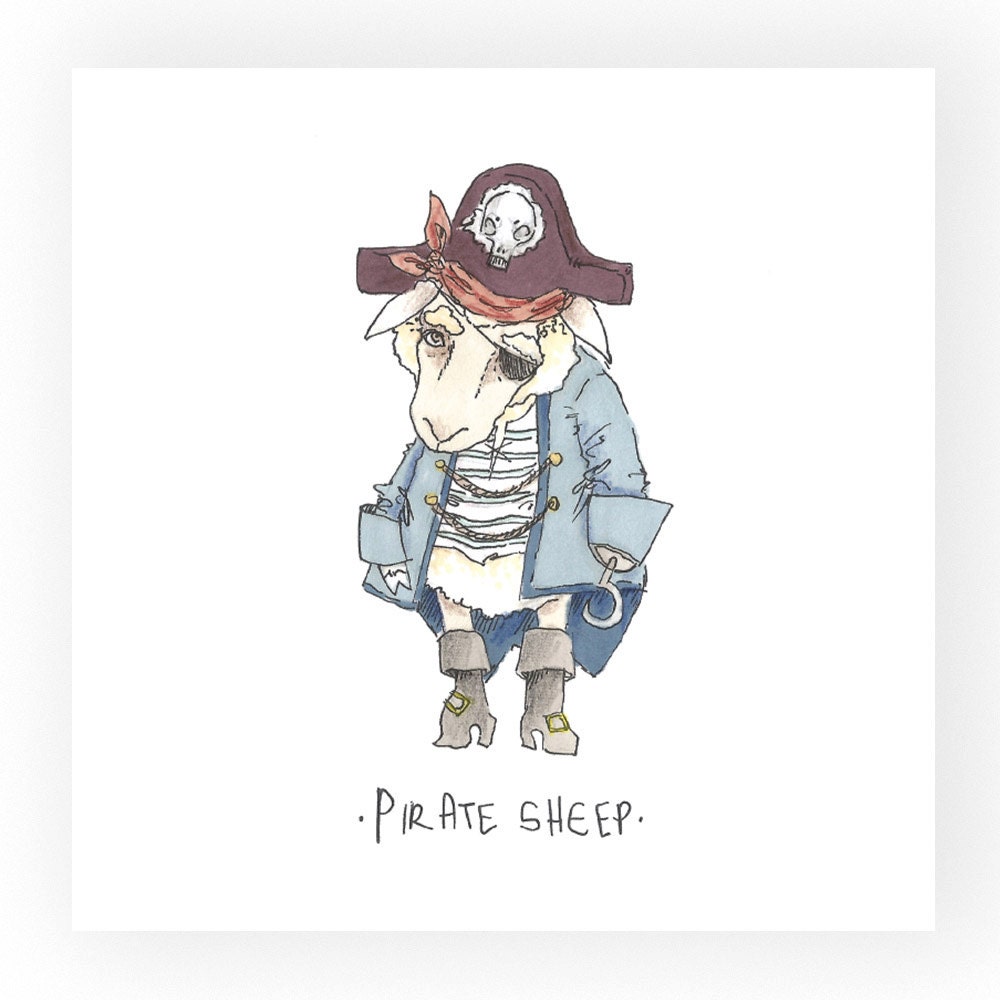 Art Print Pirate Sheep pirate drawingsheep