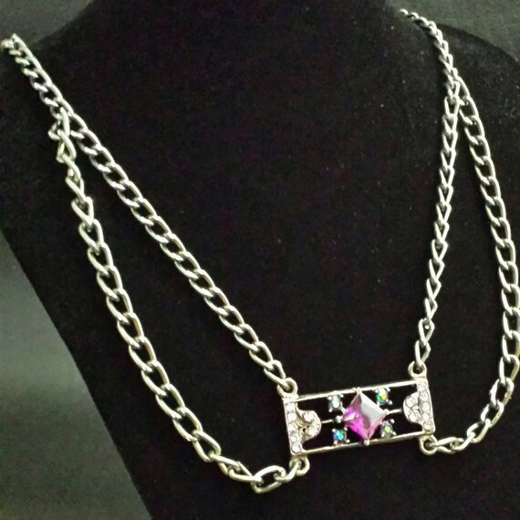 purple half link chain