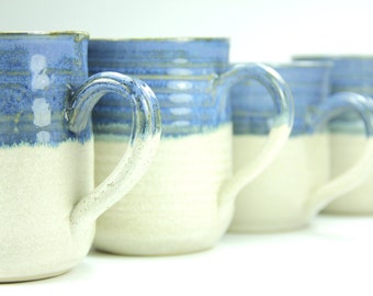 6 coffee mug set, tea set, pottery coffee mug, soup mug, mug cake, big coffee mug, christmas mug, blue mug, making pottery, kitchenware gift