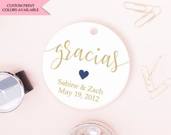 Gracias tags (30) - Wedding thank you tags - Wedding tags - Wedding gift tags - Wedding favor tags