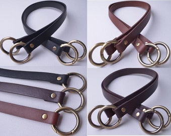 Pair 23 inches Vinyl Leather Purses Straps With Big O Ring(1 1/4'' inner size) End,Vinyl Leather Bag Handles,replacement Purse Straps,WT100