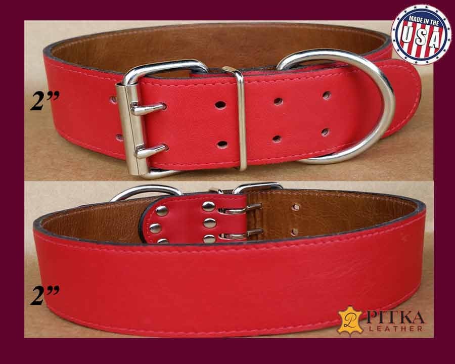 2 inch wide Dog Collars Extra Large Dog Collar by PitkaLeather