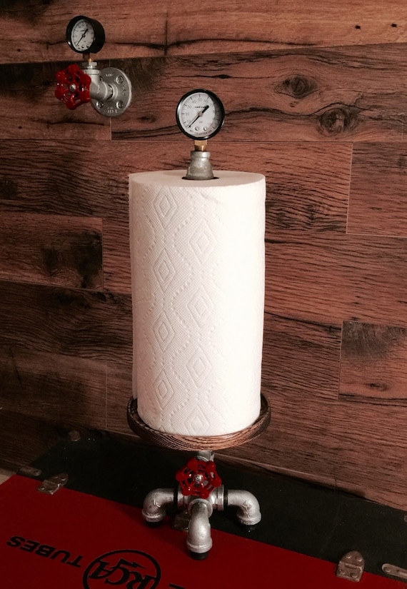 Industrial paper towel holder pipe paper by CadesCoveCreations
