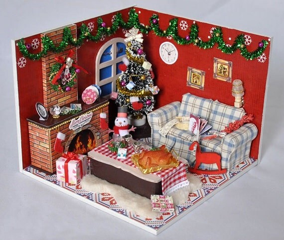 christmas decorations gift miniature diy wooden doll house christmas decorations gift miniature diy wooden doll house