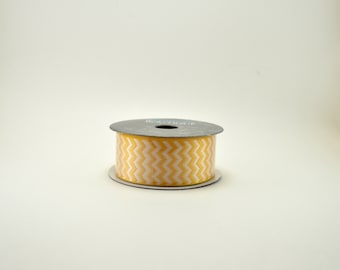 Wreath Ribbon, Cheap Ribbon, Wreath Supplies, Yellow Ribbon, Chevron Striped Ribbon, Hairbow Ribbon