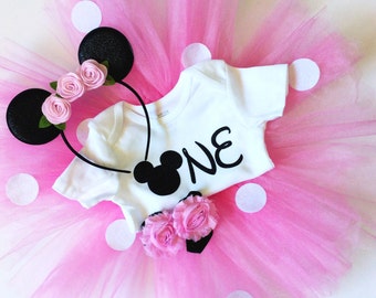 Minnie mouse birthday outfit - pink - birthday outfit - Tutu Collection