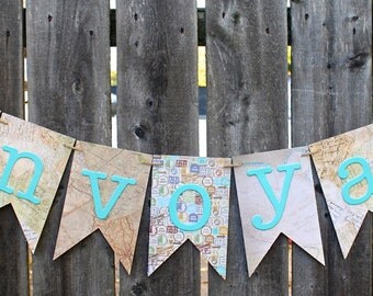 Bon Voyage Banner, Honeymoon Banner, Vacation Banner, Trip Banner, Travel Banner, Wedding Decoration, Wedding Banner, Party Decor