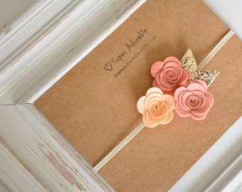 Felt Flower Headband - Felt Baby Headband, Felt Flower Headband, Garland Headband from SuperAdorable