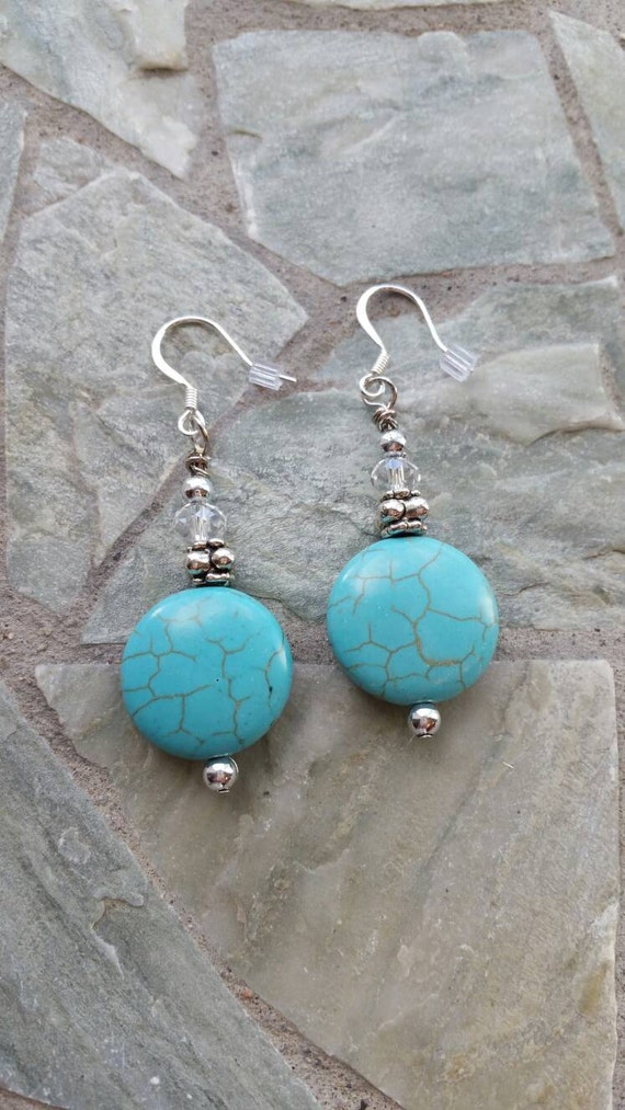 Items similar to Turquoise Dangle Earrings on Etsy