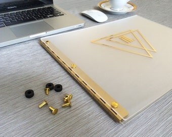 Portfolio Frosted Clear with Gold Hinges 11x14 Landscape Orientation Portfolio Presentation 11x14 Screw Post Portfolio Folio Portfolio Book