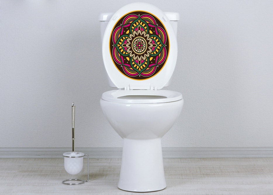 Set of 3 decals for toilet seat Vinyl Art Decal Sticker for