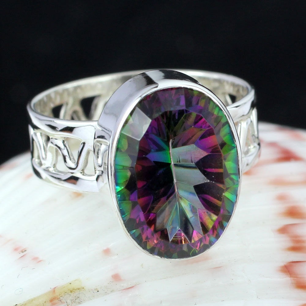 Mystic Ring Mystic Stone Ring Gemstone Ring Designer Stone