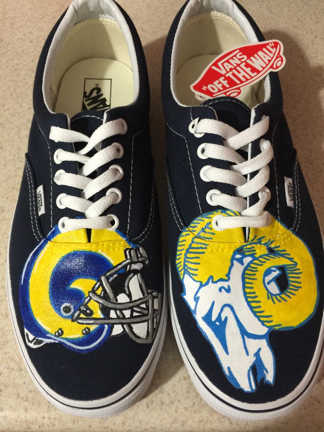 LA RAMS Adult Custom Vans Shoes 