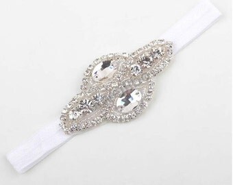 Rhinestone Headband, Flower Girl Headband, Baby Headband