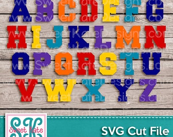 Varsity Letters SVG JPG PNG Sports {Scrapbook Die Cut Heat Transfer Vinyl Cut} Cricut svg Silhouette svg Instant Download Sweet Kate Designs