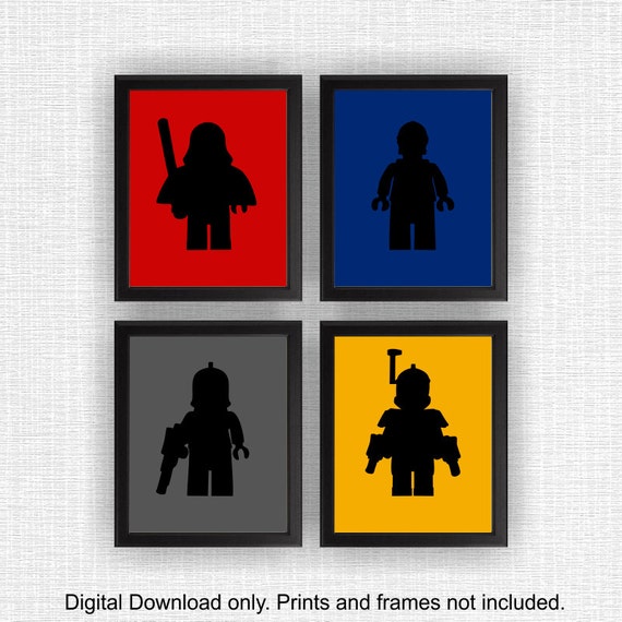 printable lego coloring Decor LEGO Playroom Wars Art Star Boy Room Stencil Silhouette