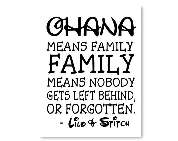 Download Disney Lilo and Stitch Ohana Family Saying Cartoon