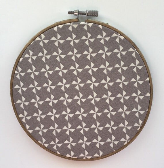 Fabric Hoop Art Set of 3 Embroidery Hoop Art Wheat by FeandFran