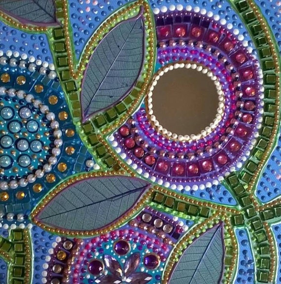 Canvas Wall Art Decorative Rhinestone Gem Mixed Media